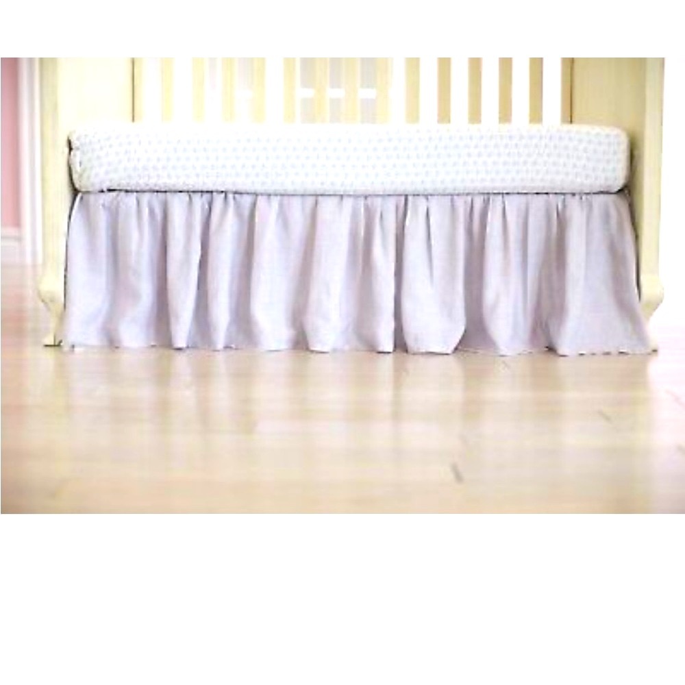 Linen quilt and crib skirt lavender lilac